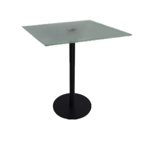 MT-020GL 黑色喷塑腿方桌面洽谈桌（玻璃面）