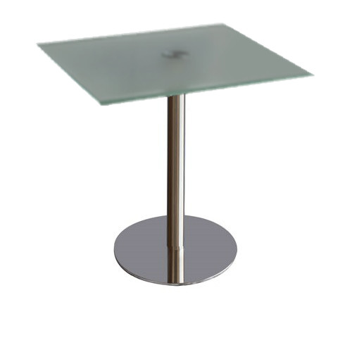 MT-026GL 不锈钢腿方桌面洽谈桌（玻璃面）
