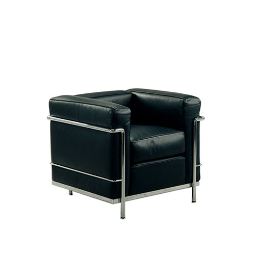 SF-024B 黑色不锈钢框方块单人沙发