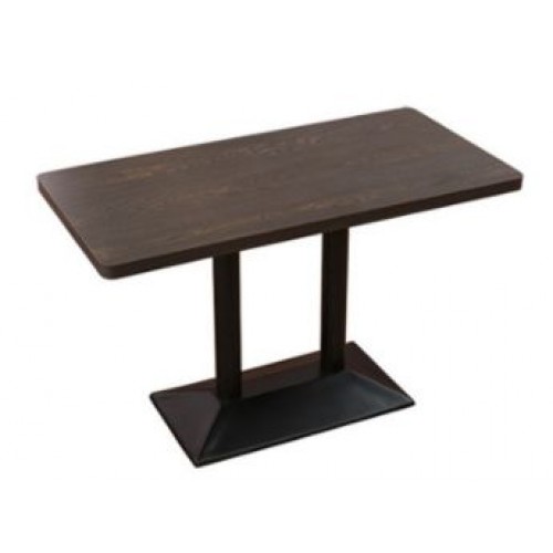 MT-021DW 深木纹面黑色腿长条餐桌