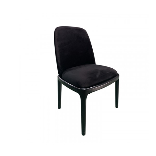 SC-055B 黑色绒布软包餐椅