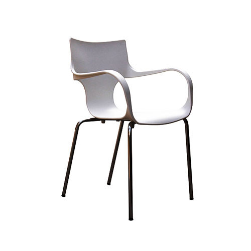 SC-05W 白色造型扶手塑料椅