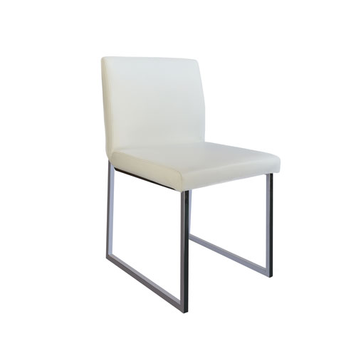 SC-064W 白色皮面不锈钢软包椅